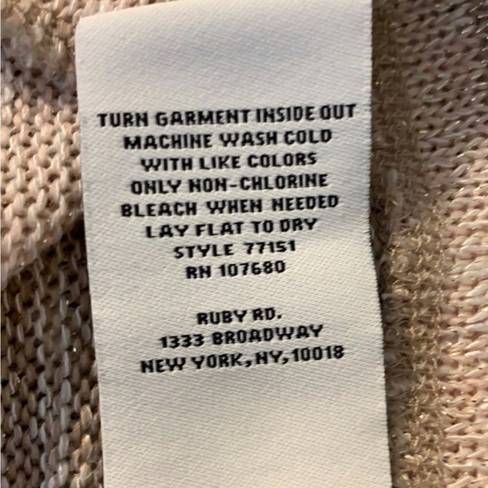 Ruby Rd Size Medium Tan And Blush Cowl Neck Sweat… - image 7